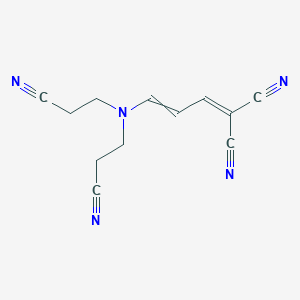 molecular formula C12H11N5 B14587041 {3-[Bis(2-cyanoethyl)amino]prop-2-en-1-ylidene}propanedinitrile CAS No. 61600-24-6