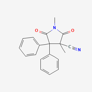 molecular formula C19H16N2O2 B14587071 1,3-Dimethyl-2,5-dioxo-4,4-diphenylpyrrolidine-3-carbonitrile CAS No. 61149-30-2