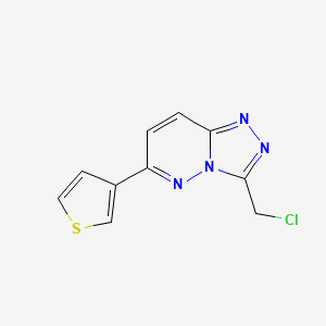 molecular formula C10H7ClN4S B1458712 3-(Chloromethyl)-6-(thiophen-3-yl)-[1,2,4]triazolo[4,3-b]pyridazine CAS No. 1955530-80-9