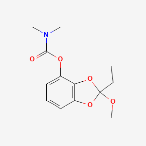 molecular formula C13H17NO5 B14587128 2-Ethyl-2-methoxy-2H-1,3-benzodioxol-4-yl dimethylcarbamate CAS No. 61083-32-7