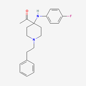 molecular formula C21H25FN2O B14587129 1-[4-(4-Fluoroanilino)-1-(2-phenylethyl)piperidin-4-yl]ethan-1-one CAS No. 61380-16-3