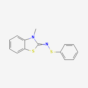 molecular formula C14H12N2S2 B14587133 3-Methyl-1,3-benzothiazol-2(3H)-one S-phenylthioxime CAS No. 61321-94-6