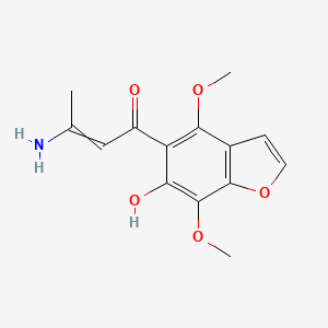 3-Amino-1-(6-hydroxy-4,7-dimethoxy-1-benzofuran-5-yl)but-2-en-1-one