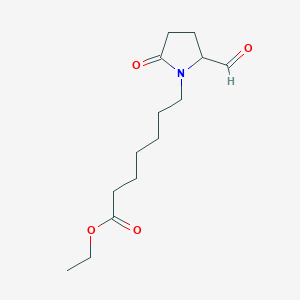 molecular formula C14H23NO4 B14587201 Ethyl 7-(2-formyl-5-oxopyrrolidin-1-YL)heptanoate CAS No. 61502-87-2