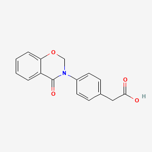 molecular formula C16H13NO4 B14587227 [4-(4-Oxo-2H-1,3-benzoxazin-3(4H)-yl)phenyl]acetic acid CAS No. 61354-30-1