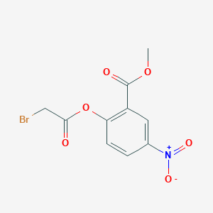 molecular formula C10H8BrNO6 B14587239 Methyl 2-[(bromoacetyl)oxy]-5-nitrobenzoate CAS No. 61294-24-4