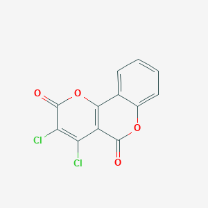 molecular formula C12H4Cl2O4 B14587264 3,4-Dichloro-2H,5H-pyrano[3,2-c][1]benzopyran-2,5-dione CAS No. 61189-37-5