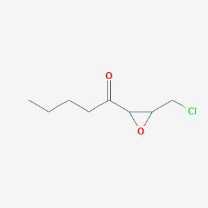 molecular formula C8H13ClO2 B14587295 1-Pentanone, 1-[3-(chloromethyl)oxiranyl]- CAS No. 61170-76-1