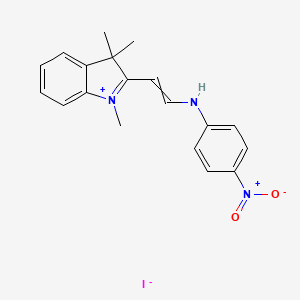 molecular formula C19H20IN3O2 B14587318 1,3,3-Trimethyl-2-[2-(4-nitroanilino)ethenyl]-3H-indol-1-ium iodide CAS No. 61327-98-8