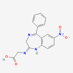 molecular formula C17H14N4O4 B14587428 N-(7-Nitro-5-phenyl-3H-1,4-benzodiazepin-2-yl)glycine CAS No. 61197-98-6