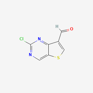 molecular formula C7H3ClN2OS B1458744 2-氯噻吩并[3,2-D]嘧啶-7-甲醛 CAS No. 1356016-35-7