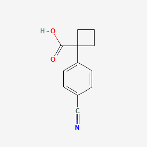 molecular formula C12H11NO2 B1458745 1-(4-氰基苯基)环丁烷甲酸 CAS No. 1314710-36-5