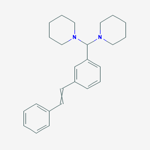 1,1'-{[3-(2-Phenylethenyl)phenyl]methylene}dipiperidine