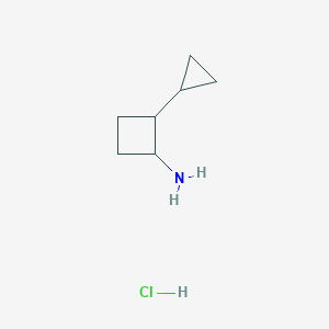 molecular formula C7H14ClN B1458752 2-Cyclopropylcyclobutanamine hydrochloride CAS No. 1803610-32-3