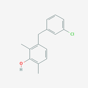 molecular formula C15H15ClO B14587521 3-[(3-Chlorophenyl)methyl]-2,6-dimethylphenol CAS No. 61259-74-3