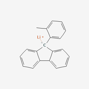 molecular formula C20H15Li B14587526 lithium;9-(2-methylphenyl)fluoren-9-ide CAS No. 61358-41-6