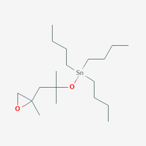 molecular formula C19H40O2Sn B14587539 Tributyl{[2-methyl-1-(2-methyloxiran-2-yl)propan-2-yl]oxy}stannane CAS No. 61276-59-3