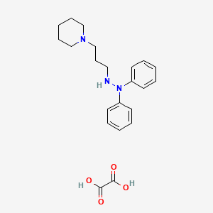 molecular formula C22H29N3O4 B14587558 1,1-Diphenyl-2-(3-piperidin-1-ylpropyl)hydrazine;oxalic acid CAS No. 61299-41-0