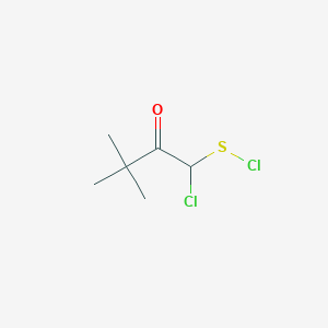 molecular formula C6H10Cl2OS B14587583 1-Butanesulfenyl chloride, 1-chloro-3,3-dimethyl-2-oxo- CAS No. 61541-84-2