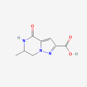 molecular formula C8H9N3O3 B1458761 6-Methyl-4-oxo-4,5,6,7-tetrahydropyrazolo[1,5-a]pyrazine-2-carboxylic acid CAS No. 1935580-16-7