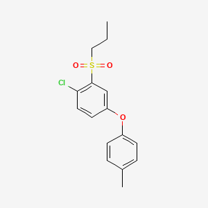 molecular formula C16H17ClO3S B14587617 1-Chloro-4-(4-methylphenoxy)-2-(propane-1-sulfonyl)benzene CAS No. 61166-86-7