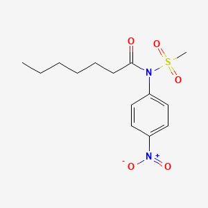 molecular formula C14H20N2O5S B14587632 N-(Methanesulfonyl)-N-(4-nitrophenyl)heptanamide CAS No. 61068-39-1