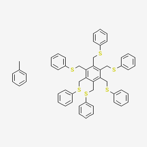 molecular formula C55H50S6 B14587659 1,2,3,4,5,6-Hexakis(phenylsulfanylmethyl)benzene;toluene CAS No. 61040-49-1