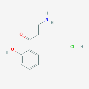 molecular formula C9H12ClNO2 B14587698 3-Amino-1-(2-hydroxyphenyl)propan-1-one--hydrogen chloride (1/1) CAS No. 61146-81-4