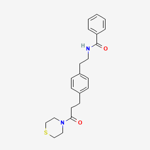 N-(2-{4-[3-Oxo-3-(thiomorpholin-4-yl)propyl]phenyl}ethyl)benzamide