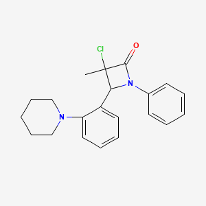 molecular formula C21H23ClN2O B14587857 3-Chloro-3-methyl-1-phenyl-4-[2-(piperidin-1-yl)phenyl]azetidin-2-one CAS No. 61200-80-4