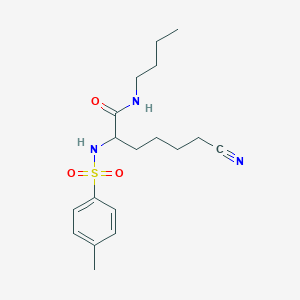 molecular formula C18H27N3O3S B14587876 N-Butyl-6-cyano-2-[(4-methylbenzene-1-sulfonyl)amino]hexanamide CAS No. 61486-44-0