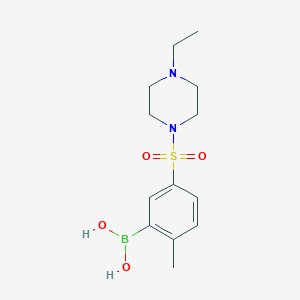 molecular formula C13H21BN2O4S B1458790 （5-((4-乙基哌嗪-1-基)磺酰基)-2-甲基苯基)硼酸 CAS No. 1704122-16-6