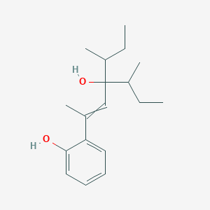 molecular formula C18H28O2 B14587913 2-[4-(Butan-2-yl)-4-hydroxy-5-methylhept-2-en-2-yl]phenol CAS No. 61393-22-4