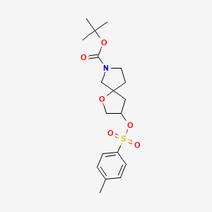 molecular formula C19H27NO6S B1458800 Tert-butyl 3-(tosyloxy)-1-oxa-7-azaspiro[4.4]nonane-7-carboxylate CAS No. 1648864-32-7