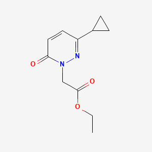 molecular formula C11H14N2O3 B1458804 乙酸-2-(3-环丙基-6-氧代吡哒嗪-1(6H)-基)乙酯 CAS No. 2098136-65-1