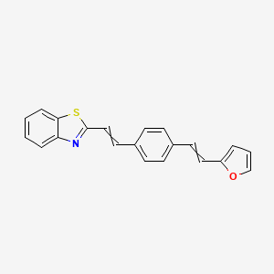 molecular formula C21H15NOS B14588091 2-(2-{4-[2-(Furan-2-yl)ethenyl]phenyl}ethenyl)-1,3-benzothiazole CAS No. 61457-90-7