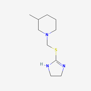 molecular formula C10H19N3S B14588140 1-{[(4,5-Dihydro-1H-imidazol-2-yl)sulfanyl]methyl}-3-methylpiperidine CAS No. 61123-07-7