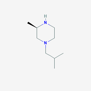 molecular formula C9H20N2 B1458816 (3R)-3-methyl-1-(2-methylpropyl)piperazine CAS No. 1604351-11-2
