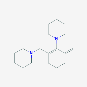 molecular formula C18H30N2 B14588165 Piperidine, 1-[[3-methylene-2-(1-piperidinyl)-1-cyclohexen-1-yl]methyl]- CAS No. 61580-96-9