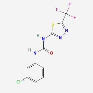 molecular formula C10H6ClF3N4OS B14588167 N-(3-Chlorophenyl)-N'-[5-(trifluoromethyl)-1,3,4-thiadiazol-2-yl]urea CAS No. 61516-34-5