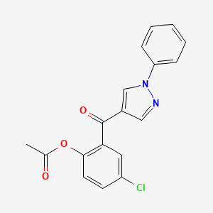 4-Chloro-2-(1-phenyl-1H-pyrazole-4-carbonyl)phenyl acetate