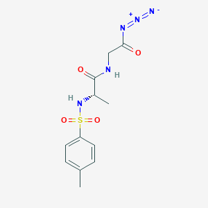 molecular formula C12H15N5O4S B14588205 2-[[(2S)-2-[(4-methylphenyl)sulfonylamino]propanoyl]amino]acetyl azide CAS No. 61341-08-0