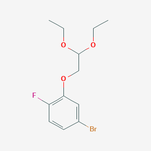 molecular formula C12H16BrFO3 B1458821 4-溴-2-(2,2-二乙氧基乙氧基)-1-氟苯 CAS No. 1777895-41-6