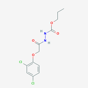 molecular formula C12H14Cl2N2O4 B14588212 Propyl 2-[(2,4-dichlorophenoxy)acetyl]hydrazine-1-carboxylate CAS No. 61511-78-2