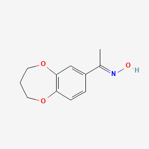 molecular formula C11H13NO3 B1458825 乙酮，1-(3,4-二氢-2H-1,5-苯并二恶杂菲-7-基)-，肟 CAS No. 146321-89-3