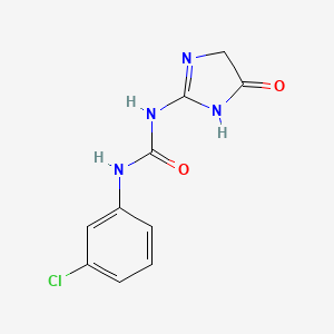 molecular formula C10H9ClN4O2 B14588271 N-(3-Chlorophenyl)-N'-(5-oxo-4,5-dihydro-1H-imidazol-2-yl)urea CAS No. 61635-14-1