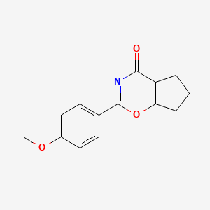 molecular formula C14H13NO3 B14588272 Cyclopent[e]-1,3-oxazin-4(5H)-one, 6,7-dihydro-2-(4-methoxyphenyl)- CAS No. 61387-15-3