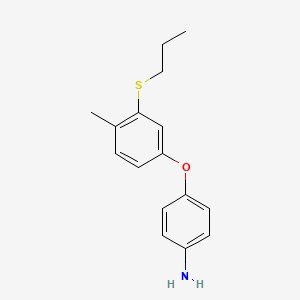 molecular formula C16H19NOS B14588346 4-[4-Methyl-3-(propylsulfanyl)phenoxy]aniline CAS No. 61166-69-6