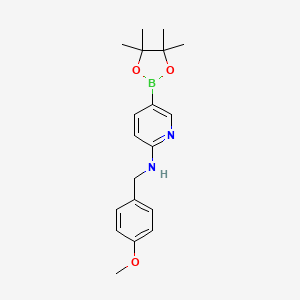 molecular formula C19H25BN2O3 B1458840 N-(4-甲氧基苄基)-5-(4,4,5,5-四甲基-1,3,2-二恶杂硼环-2-基)吡啶-2-胺 CAS No. 1428336-01-9
