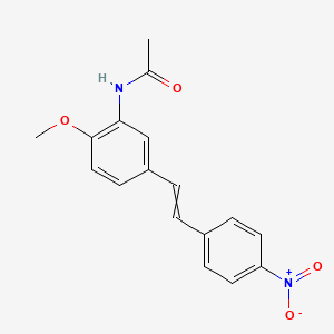 molecular formula C17H16N2O4 B14588404 N-{2-Methoxy-5-[2-(4-nitrophenyl)ethenyl]phenyl}acetamide CAS No. 61622-22-8